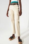 Relaxed cargo pants in beige