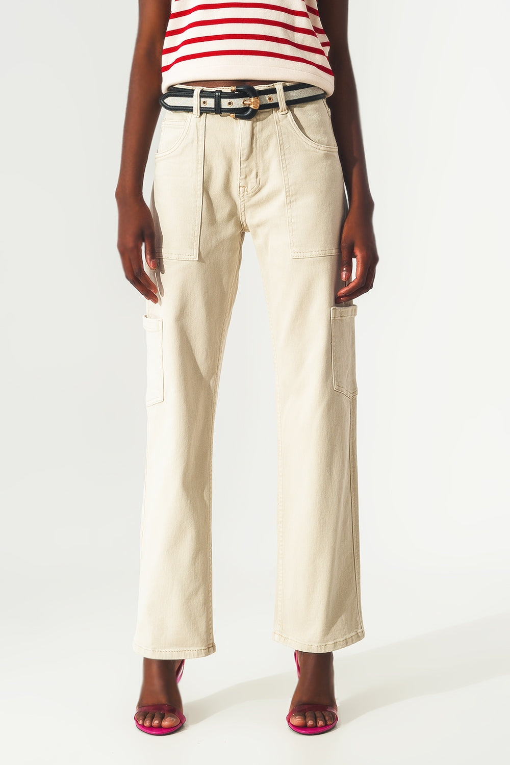 Cargo pants in beige