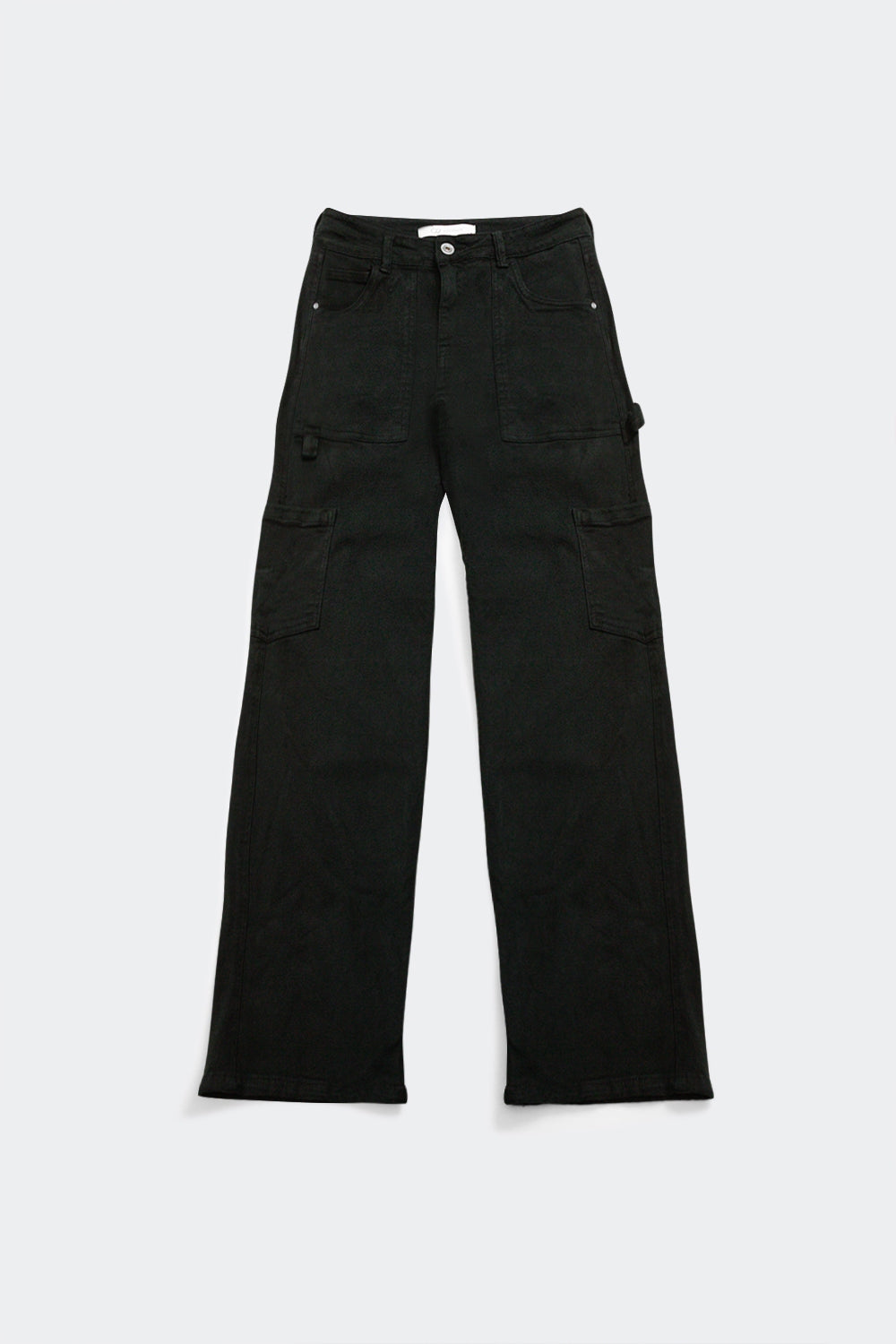Straight Leg Cargo Pants in Black