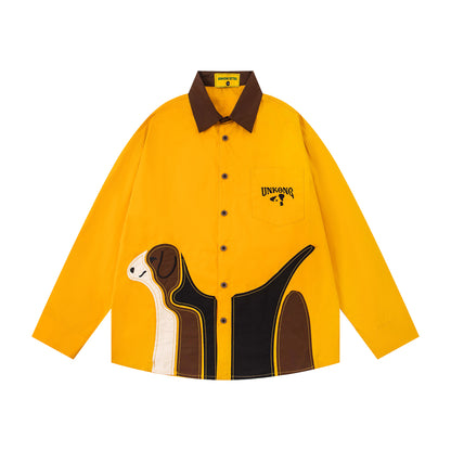 UNIKCOSA Velora Color-Block Dog Applique Long Sleeve 💫