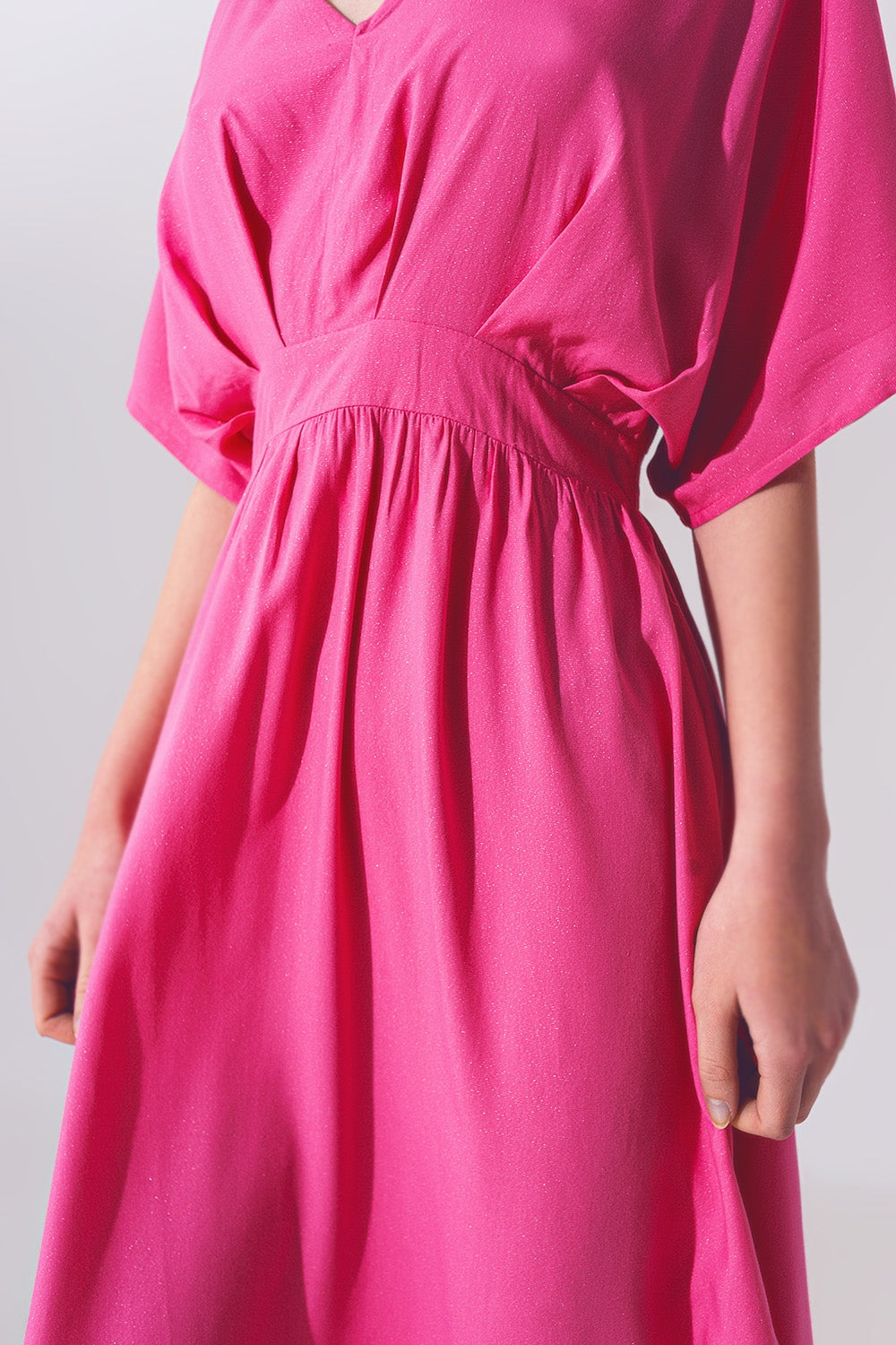 Kimono Sleeve Maxi Dress in Pink