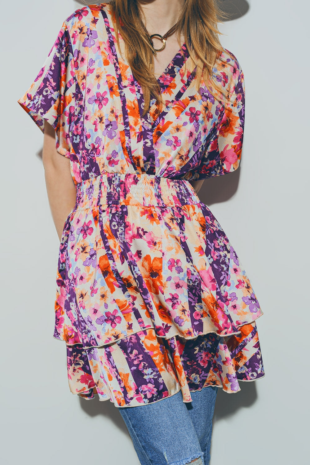 Floral Mini Dress in Multicolour