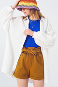 Textured Loose Shirt in White