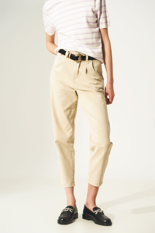 Cropped Jeans in Beige — view 1 of 8