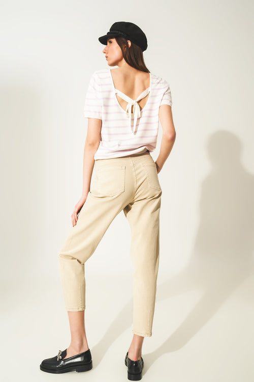 Cropped Jeans in Beige — view 2 of 8