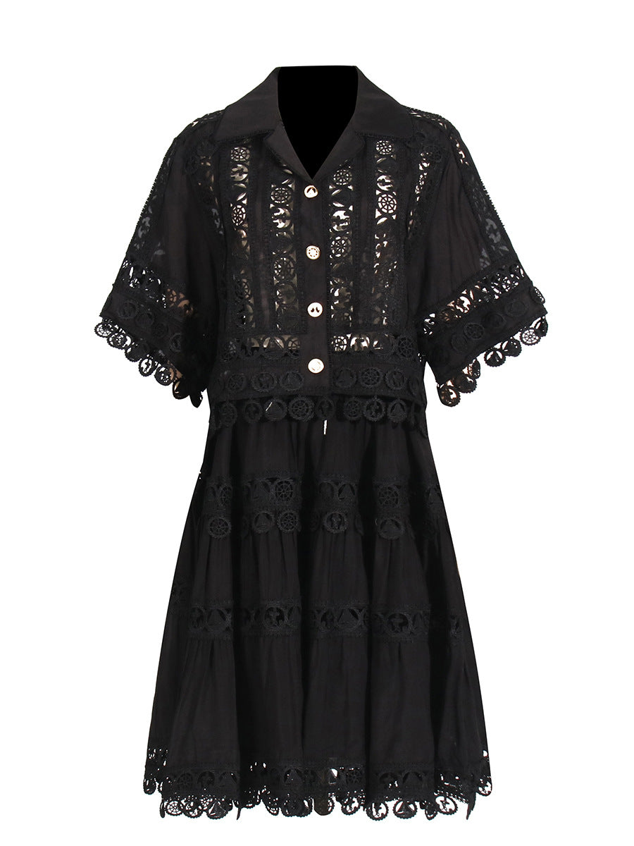 UNIKCOSA Velora Lace Embroidered Shirt And Skirt Set 💫