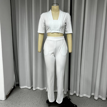 UNIKCOSA LuxeEase Two Piece Set Top High Waist Pants 💫