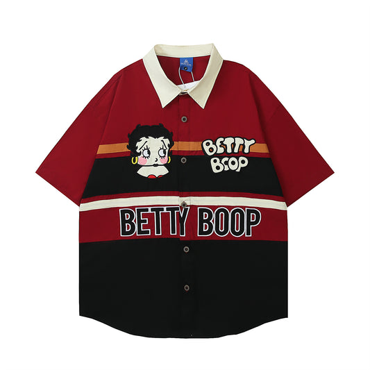 UNIKCOSA RetroMuse Colorblock Short Sleeve Unisex Shirt💫