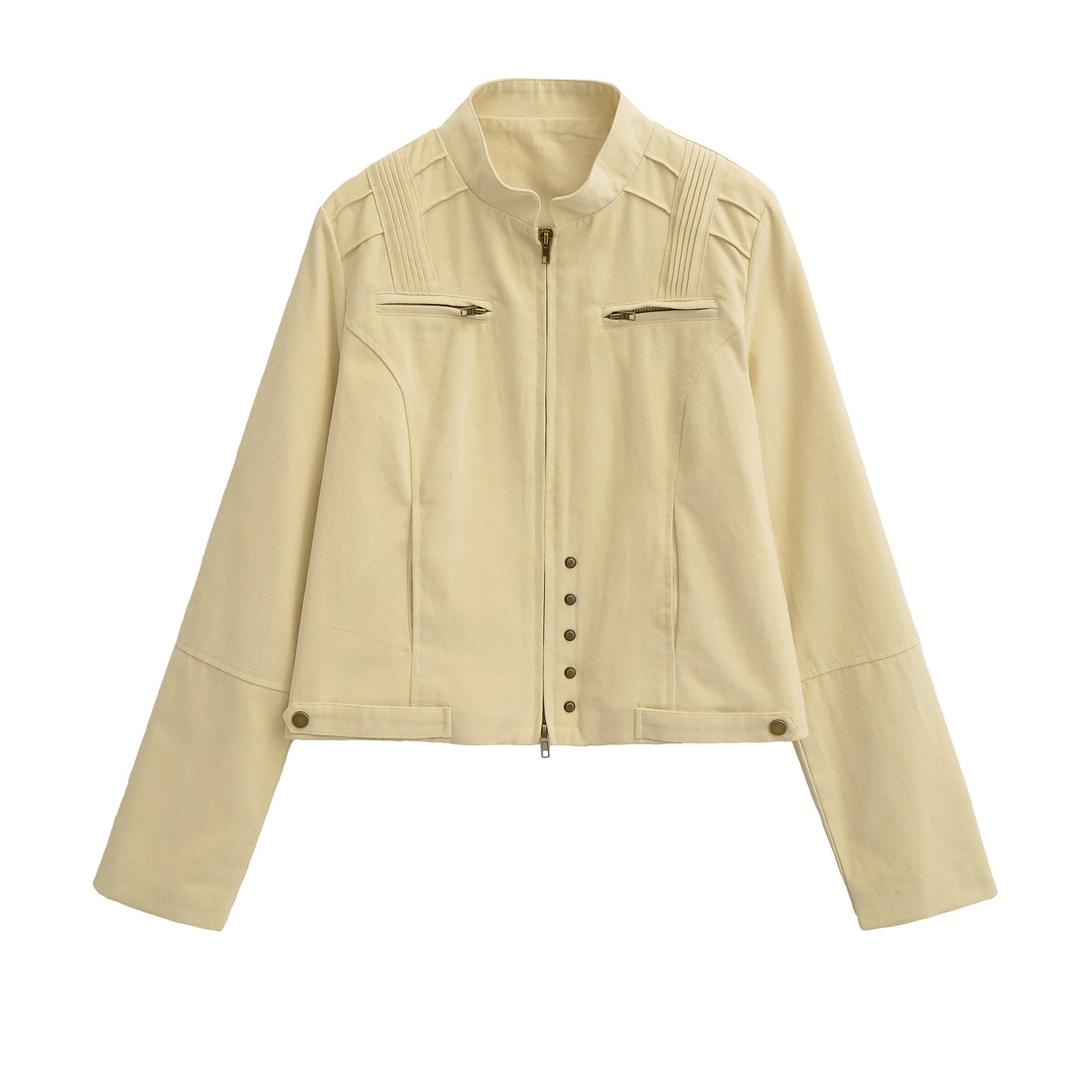 UNIKCOSA Velora Zipper Jacket Womens Top Slim Fit Cotton 🌆