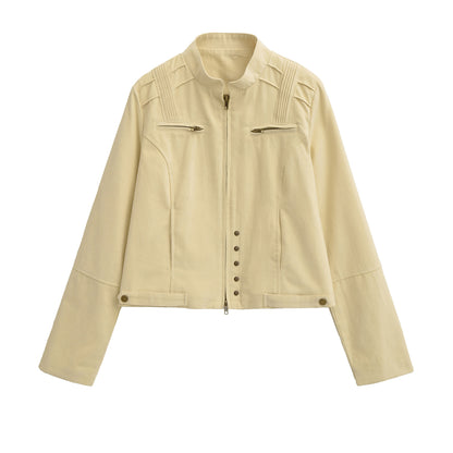 UNIKCOSA Velora Zipper Jacket Womens Top Slim Fit Cotton 🌆