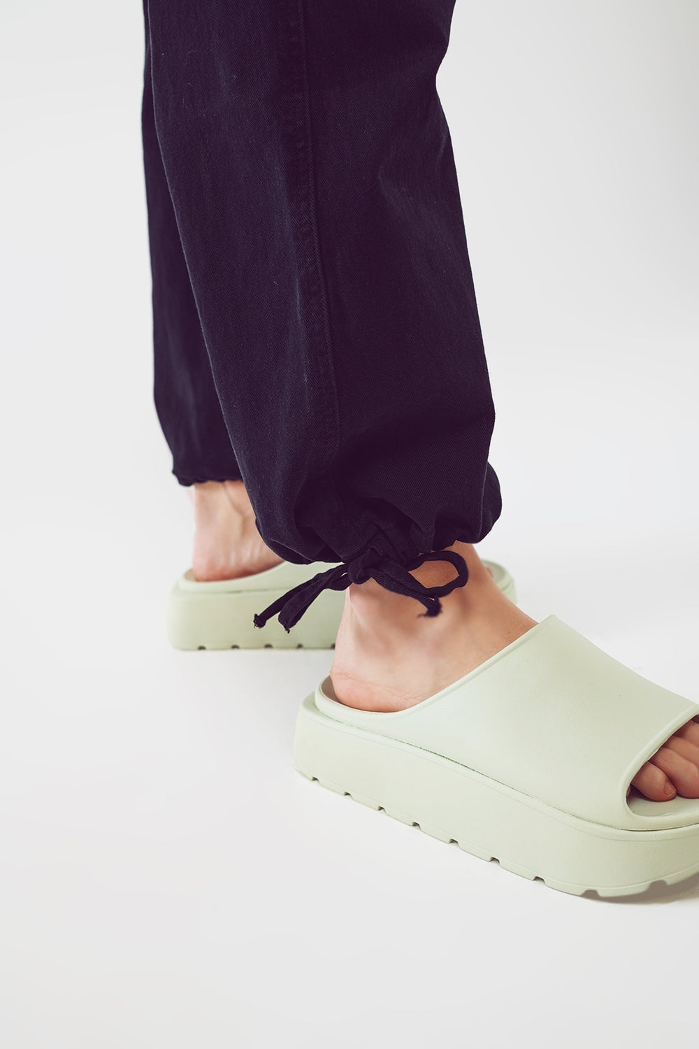 Cargo Pants with Tassel ends in black