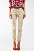 Stretch Cotton skinny jeans in beige