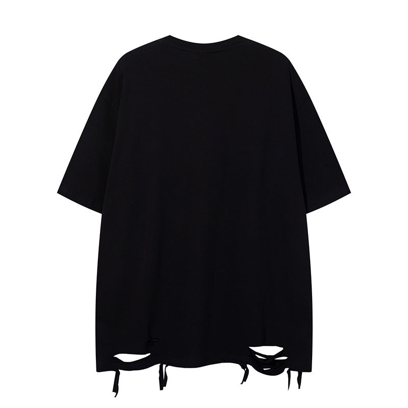 UNIKCOSA LuxeEase Slashed Patchwork Short Sleeve Tee 💫