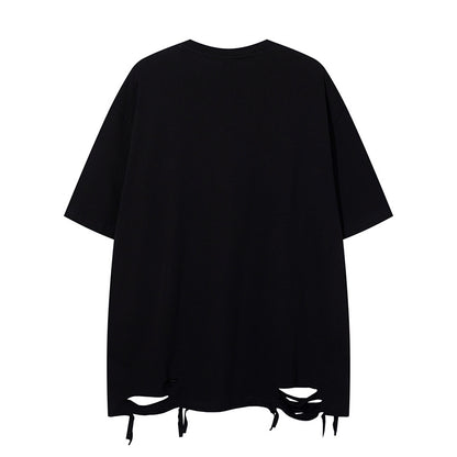 UNIKCOSA LuxeEase Slashed Patchwork Short Sleeve Tee 💫