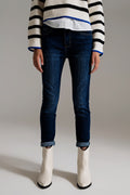 Dark wash skinny jeans with elastic elastan