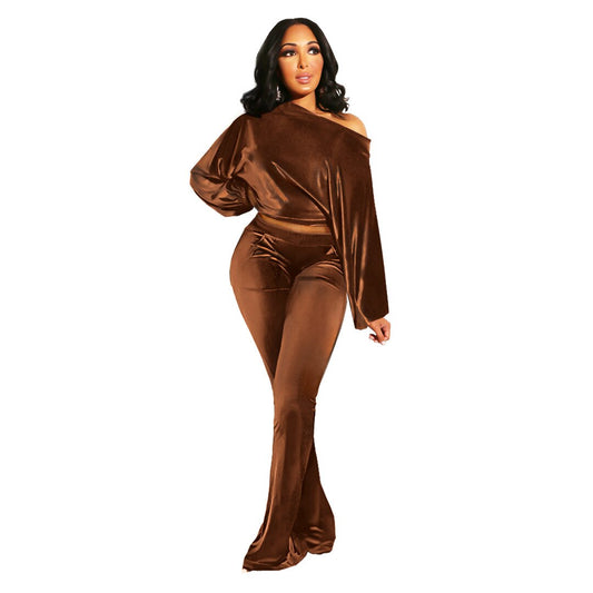 UNIKCOSA VelvetAllure One-Shoulder 2-Piece Set for Women 💃