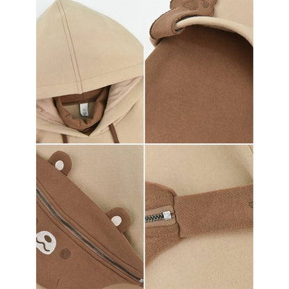 UNIKCOSA K-Bear Oversized Kawaii Streetwear Hoodie for Women 🧸✨