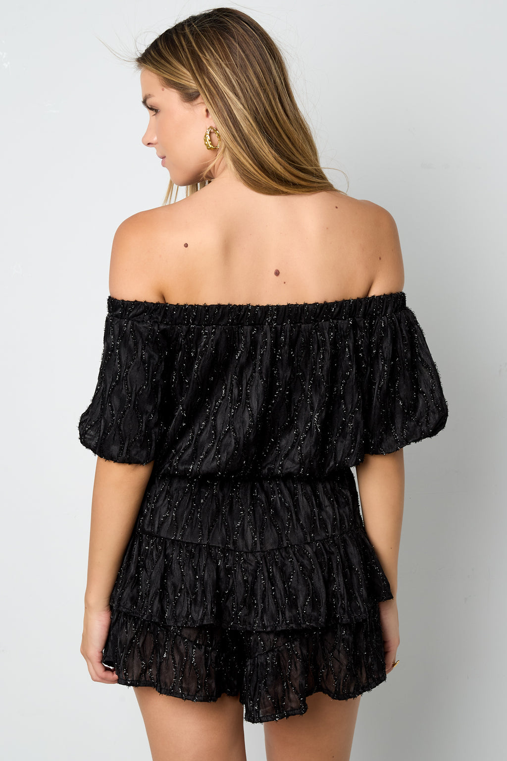 Woven Polyester Fiber Women's Bodysuit Casual Solid Color Ruffle Edge