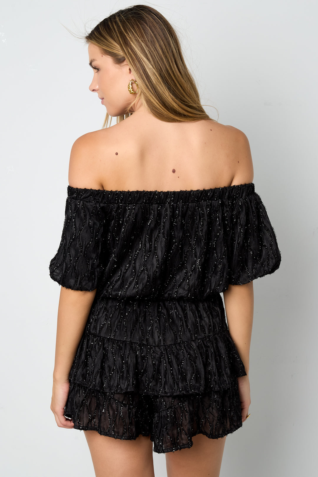 Woven Polyester Fiber Women's Bodysuit Casual Solid Color Ruffle Edge