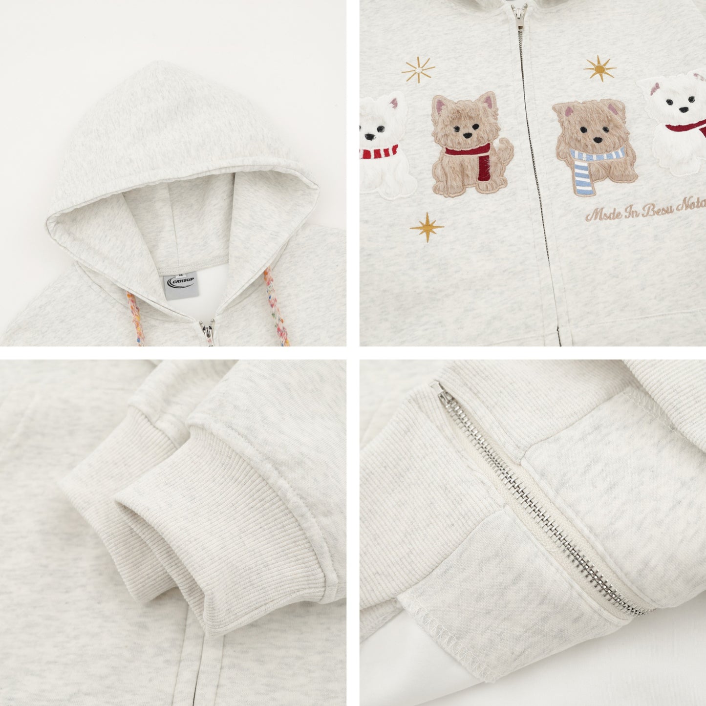 UNIKCOSA RetroMuse Hooded Cardigan Dog Flocking Unisex 💫