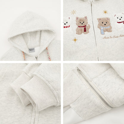 UNIKCOSA RetroMuse Hooded Cardigan Dog Flocking Unisex 💫