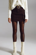 Cargo Mini Skirt in Dark Brown