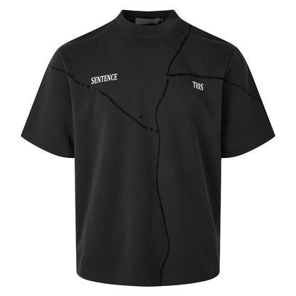 UNIKCOSA Velora Color Block Letter Print Short Sleeve Tee 💫