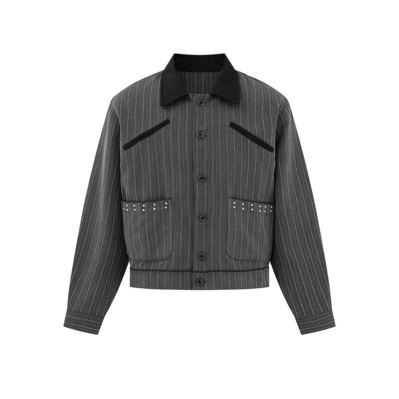 UNIKCOSA UrbanSoul Color Blocking Collar Jacket Casual 💫