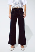 Straight Jeans With Pocket Detail In Dark Wash
