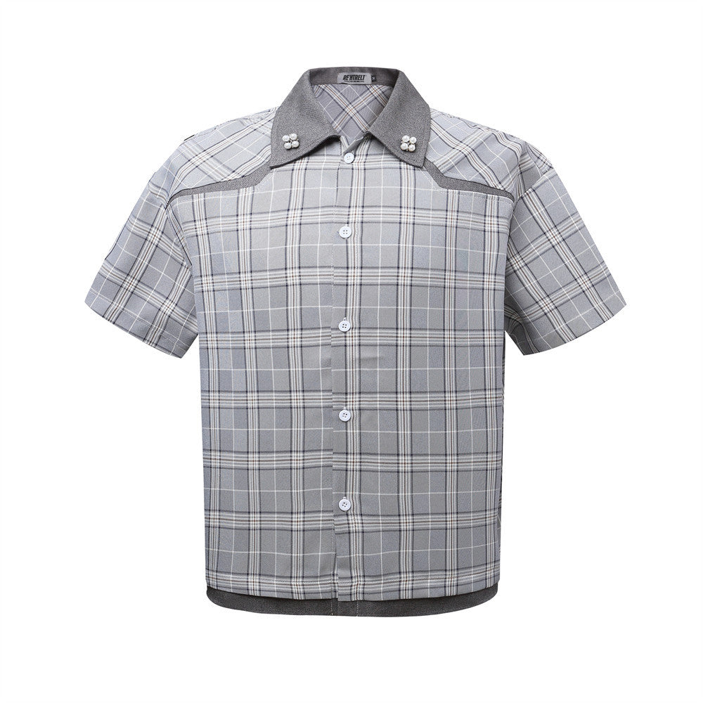 UNIKCOSA UrbanSoul Two Piece Plaid Short Sleeve Shirt 💫