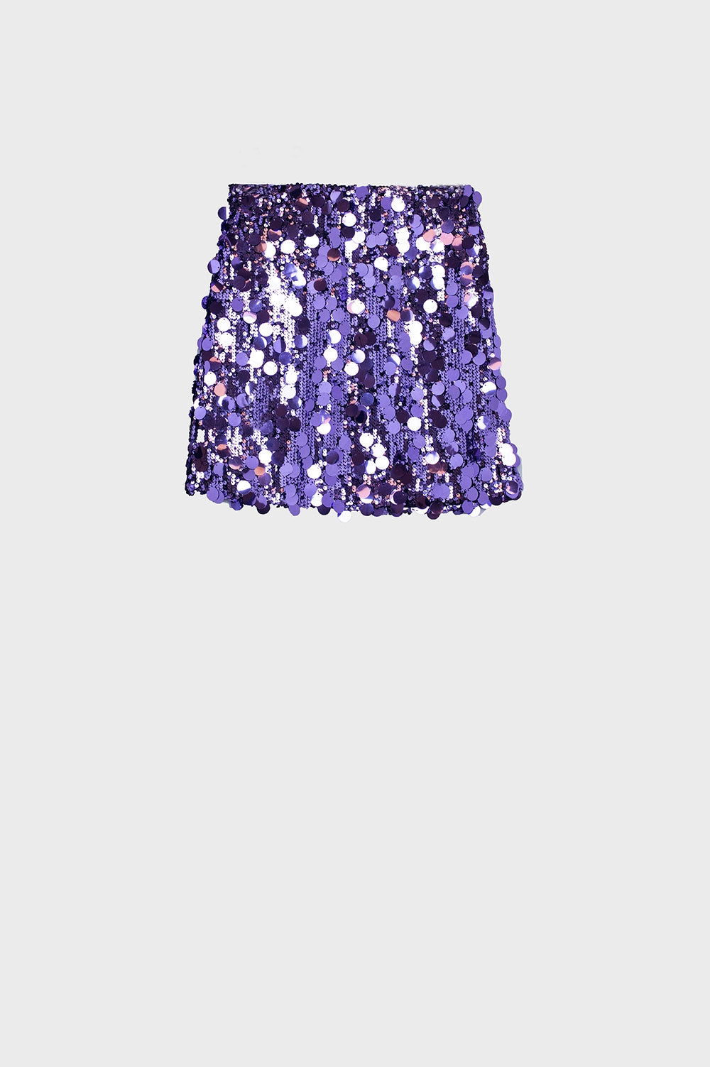 Big sequin mini skirt in purple