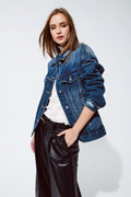 boyfriend relaxed denim jacket in dark wash