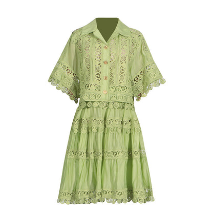 UNIKCOSA Velora Lace Embroidered Shirt And Skirt Set 💫