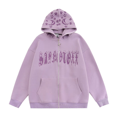 UNIKCOSA Velora High Street Embroidered Letter Hoodie Coat 🌆