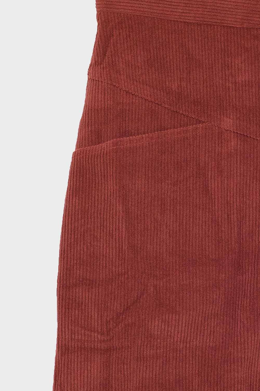 orange corduroy miniskirt with pockets