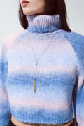 Long 2 in 1 gold necklace with bead details