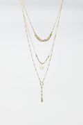 3 in 1 Necklace With white and Green Beads