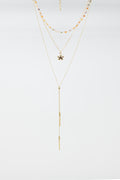 3 In 1 Necklace with Star Charm and Multicolor Beads.