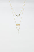 2 in 1 Necklace with Grey and White Crystals