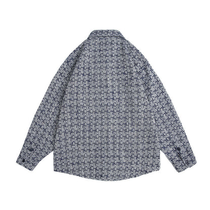 UNIKCOSA RetroMuse Blue Men's Long Sleeve Plaid Shirt 💫