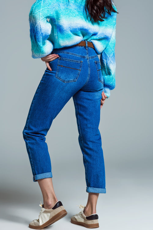 Basic Skinny Leg Jeans In Stretch Denim In Mid Wash — view 2 of 6