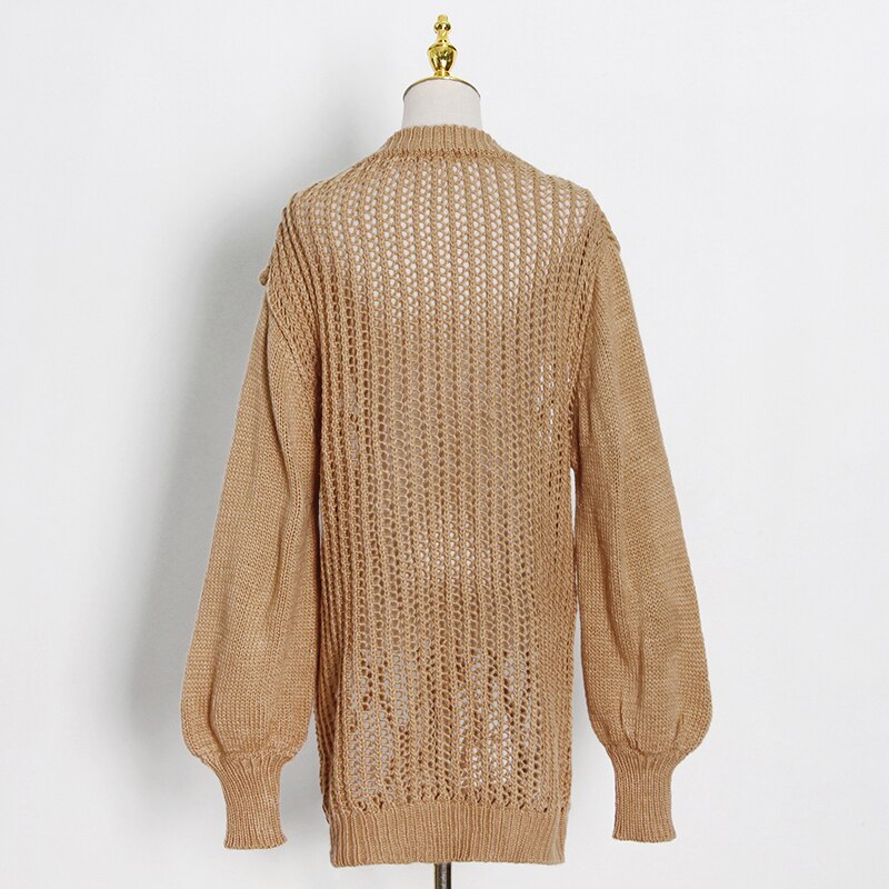 UNIKCOSA BreezeKnit Hollow-Out Street Sweater for Women 🤍