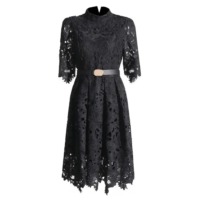 UNIKCOSA Velora Lace Waist Slimming Color Short Dress 💫