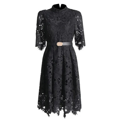 UNIKCOSA Velora Lace Waist Slimming Color Short Dress 💫