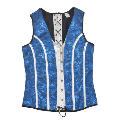 UNIKCOSA NoirFit Blue Jacquard Waistcoat Shapewear For Men💫