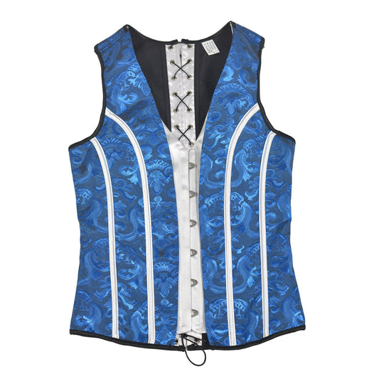 UNIKCOSA NoirFit Blue Jacquard Waistcoat Shapewear For Men💫