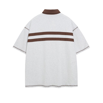 UNIKCOSA Velora Colorblock Embroidered Collar Tee Mens 💫