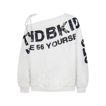 UNIKCOSA RetroMuse Mottled Letter Print Lazy Hoodie for Women 💙