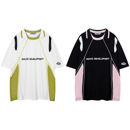 UNIKCOSA LuxeEase Patchwork Short Sleeve Tee Breathable 💫