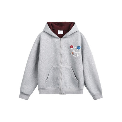 UNIKCOSA Velora Unisex School Style Badge Zip Up Hoodie 💫